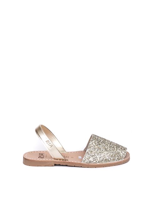 Sandalo flat glitter champagne RIA MENORCA | R21224GLITTER-C/6